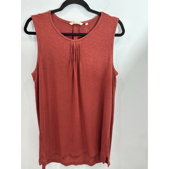 Soft Surroundings Women's Tank Tunic L Terracotta High Low Basic Normcore Lounge - Picture 1 of 9